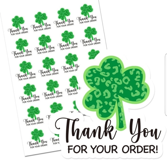 50 ct. Thank You for Your Order Patrick's Day Sticker Cute Business Sti… - Picture 1 of 8